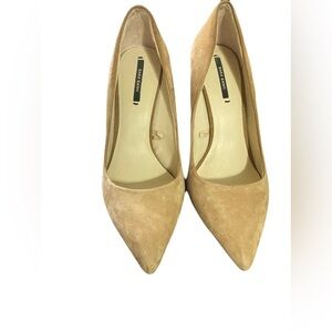 Zara Beige Suede Pointed Heels